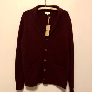 NWT CLUB MONACO CARDIGAN Full Patch Shawl 100% Wool Mens XL